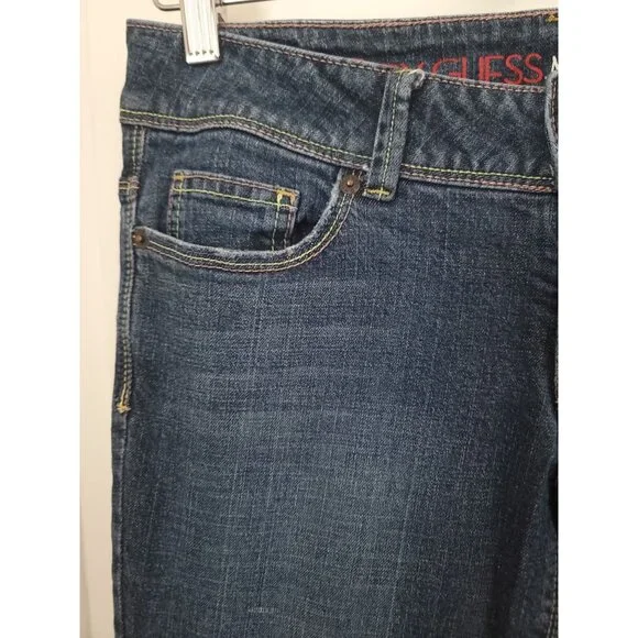 G By Guess Naomi Low Bootcut Blue Jeans Embroidered Pockets Women's Sz 29 - Picture 4 of 8